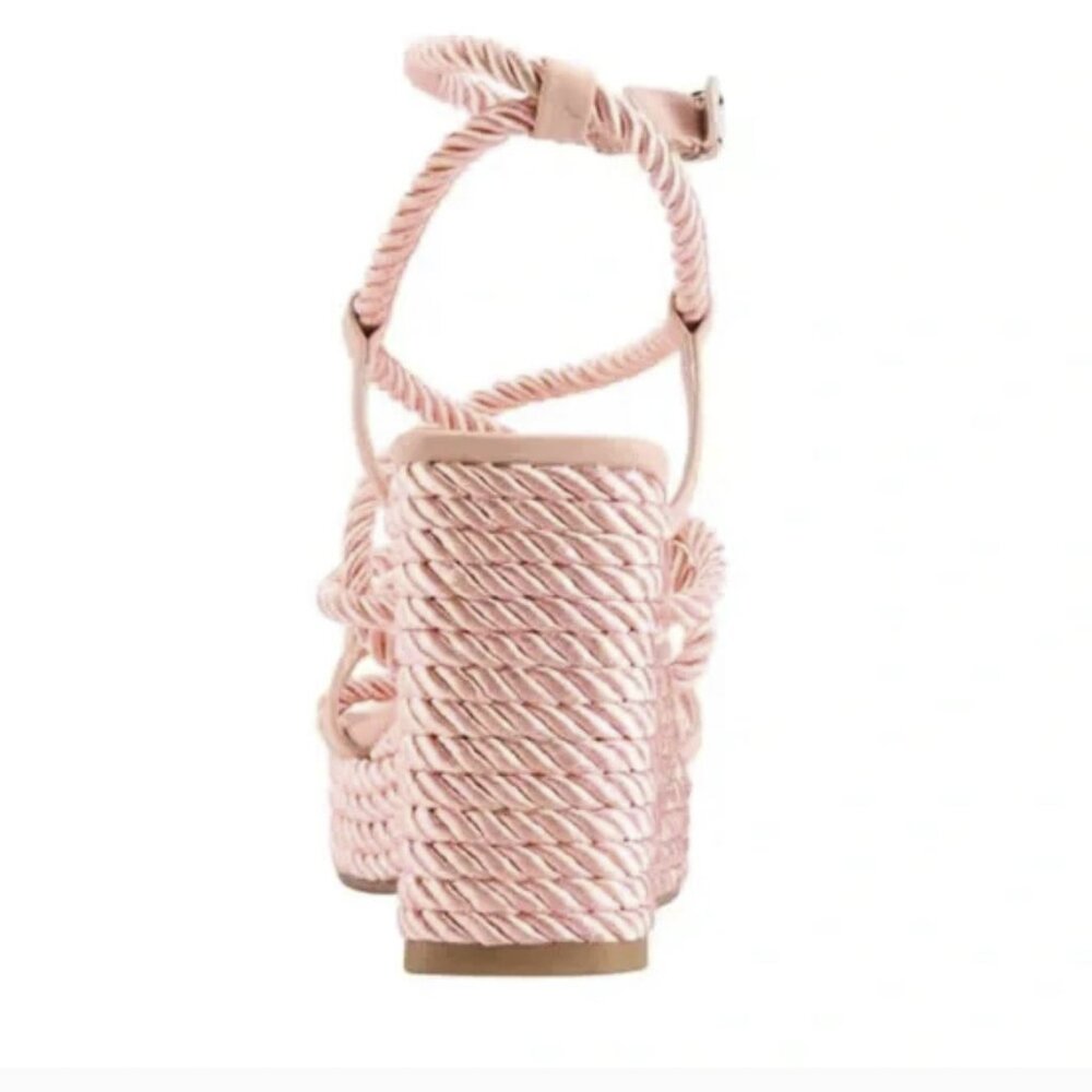 Guess Natesha Rope Espadrille Wedges Petal Pastel Pink Size 7.5 - NWT and IOB - Picture 4 of 4